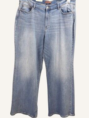 Judy Blue Playdate High Rise Wide Leg Jeans 22W NWT 33" Inseam